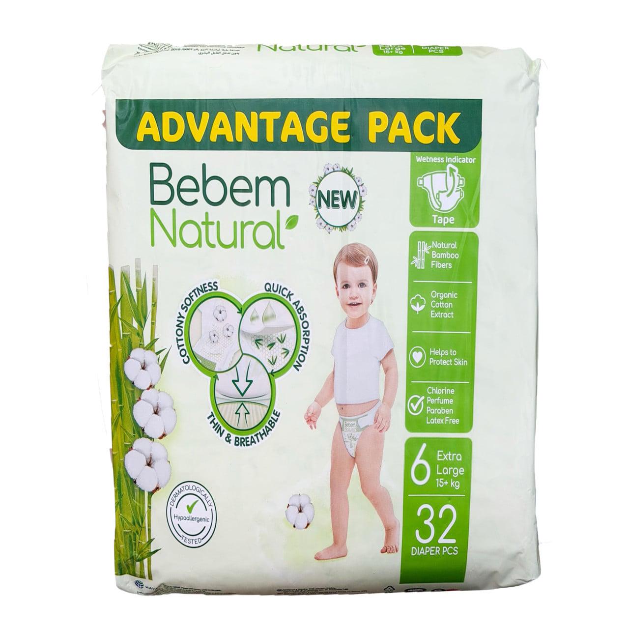 Підгузки Bebem Natural 6 Extra Large 15+ кг 32 шт. (id_14836)
