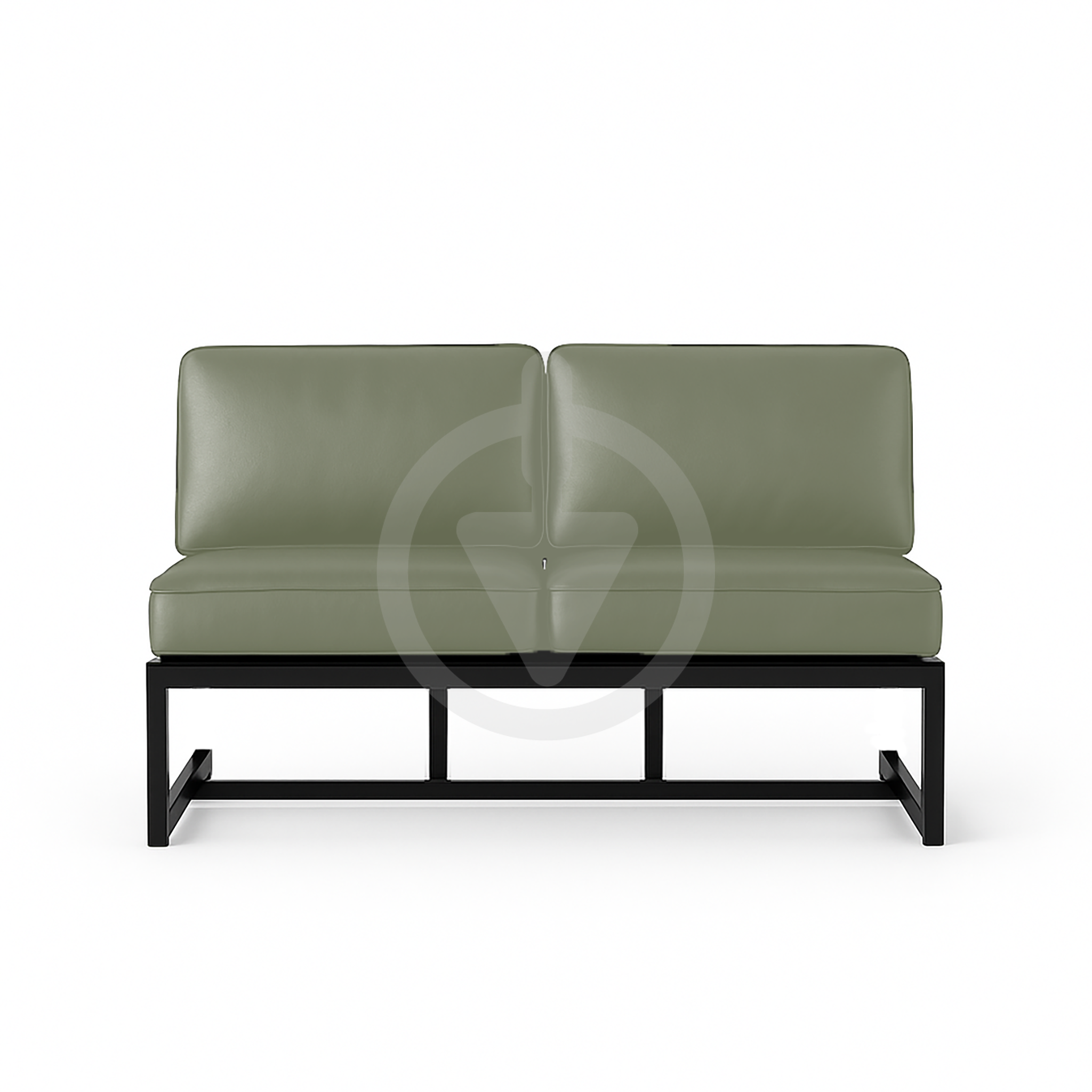 Диван металлический AVVS Атлас лофт экокожа 126 см Оливковый - фото 2