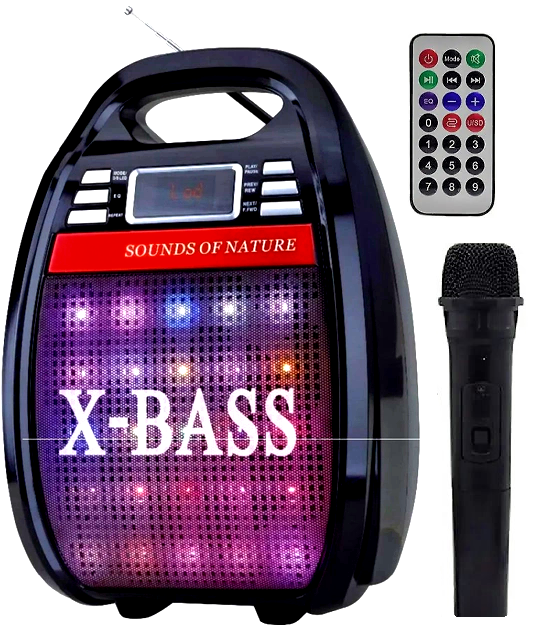 Портативная колонка-чемодан X-BASS RX-810BT 5" беспроводная Bluetooth с караоке аккумуляторная с подсветкой (10449220) - фото 1