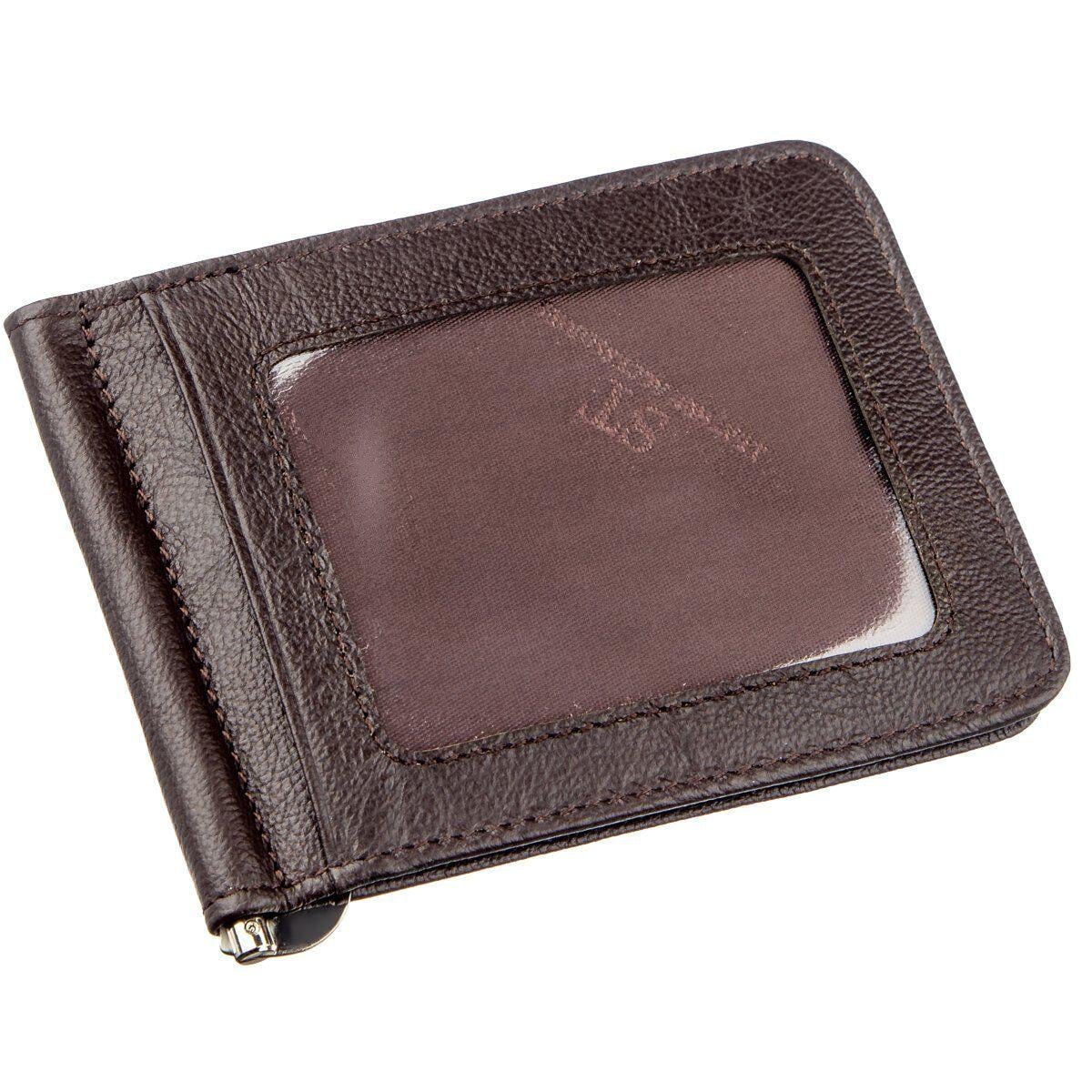 Зажим для купюр ST Leather 18938 кожаный классический Коричневый (168-136-18938)