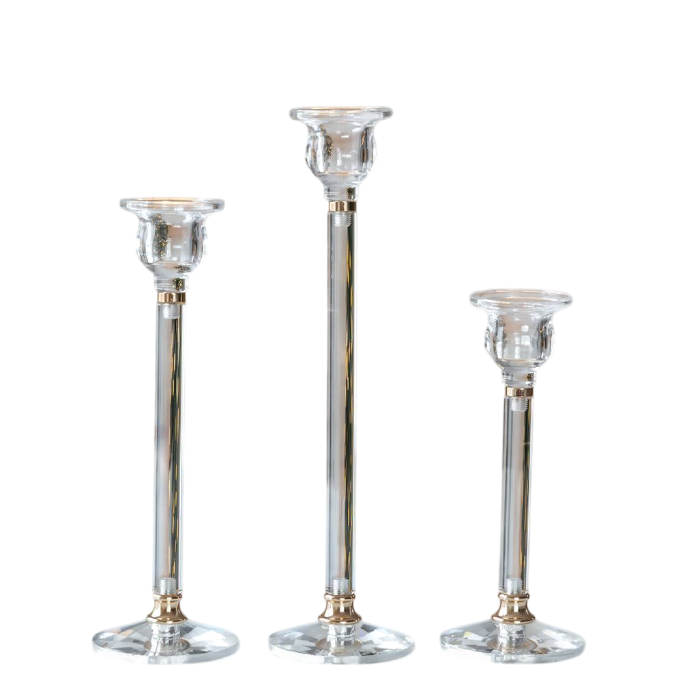 Набір декоративних свічників для інтер'єру Світло прозорості зі скла та металу 3 шт. Прозорий (147-81-9285-003) - фото 1 Набір декоративних свічників для інтер'єру Світло прозорості зі скла та металу 3 шт. Прозорий (147-81-9285-003) - фото 1