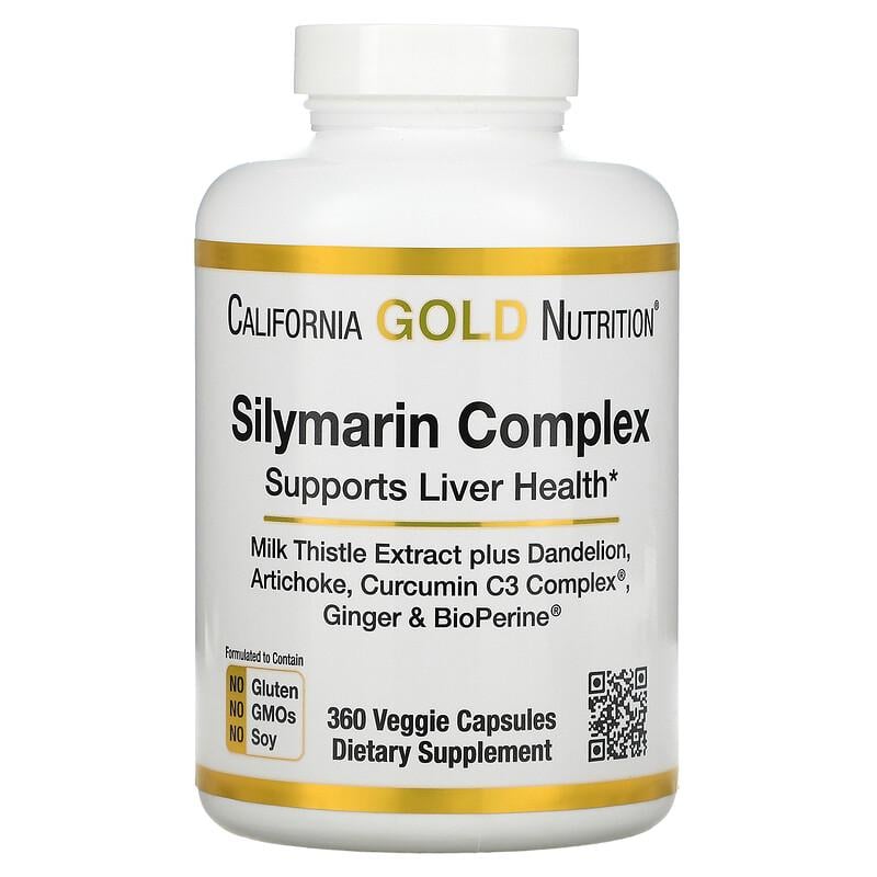 Силимарин комплекс California GOLD Nutrition Silymarin Compleх расторопша 300 мг 360 капсул (1003283789)