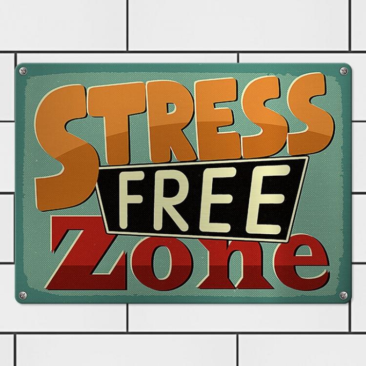 Табличка интерьерная металлическая "Stress free zone" Табличка интерьерная металлическая "Stress free zone"