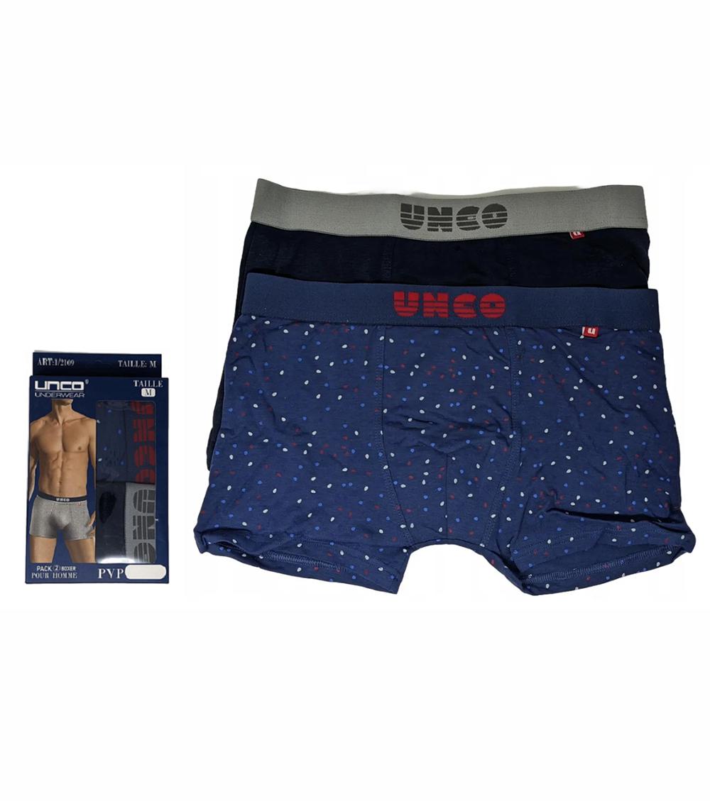 Трусы-боксеры мужские UNCO Underwear 2 шт. L Blue/Black (1/2109-L) Трусы-боксеры мужские UNCO Underwear 2 шт. L Blue/Black (1/2109-L)