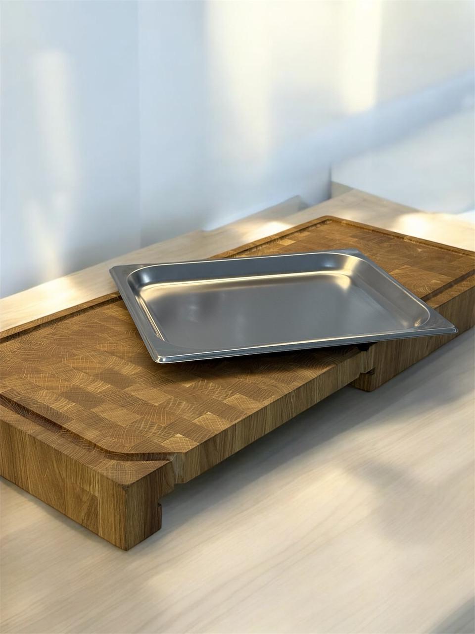 Дошка обробна Gorillas BBQ торцева подвійна з піддоном 700х300х60 мм (DS56) - фото 3 Дошка обробна Gorillas BBQ торцева подвійна з піддоном 700х300х60 мм (DS56) - фото 3