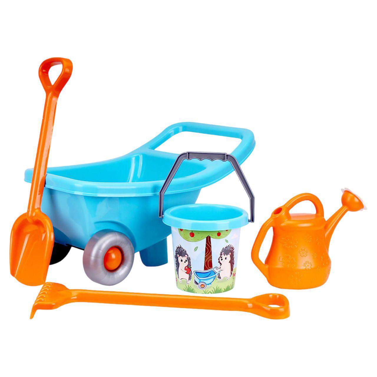 Набор детский для песка Technok Toys 4265 с прочной тачкой и игрушечными инструментами (27189775)