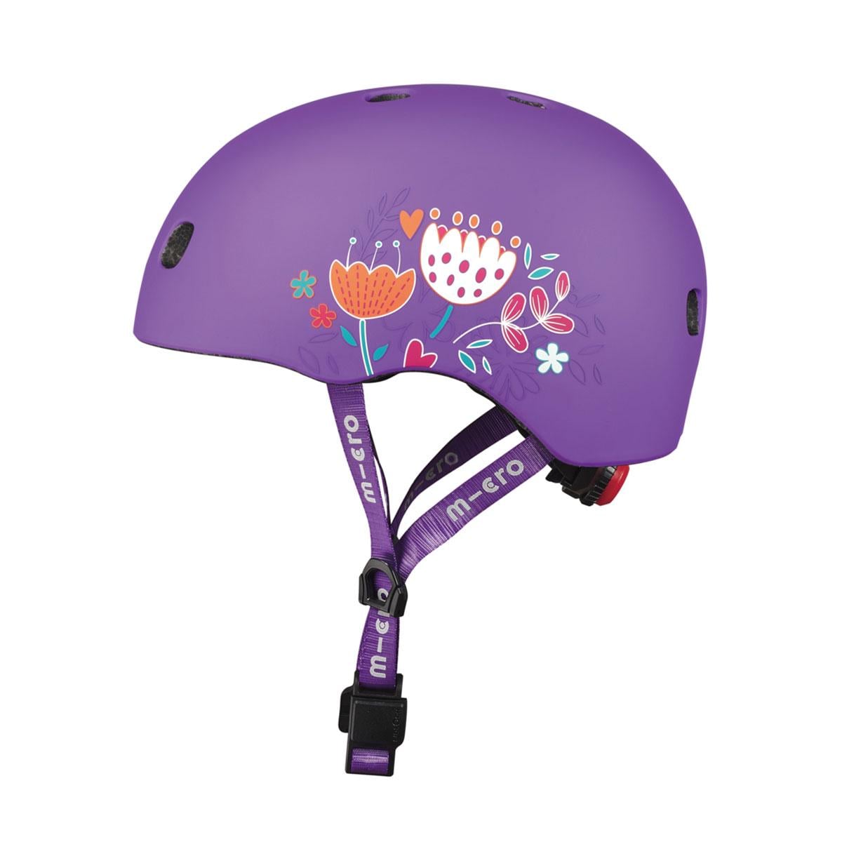 Защитный шлем Micro Helmet AC2138BX 52-56 см Фиолетовый с цветами (АА12346433)