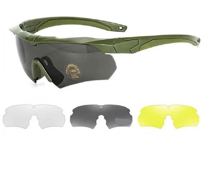 Очки защитные ESS Crossbow 3 линзы с поляризацией Олива (3573842)