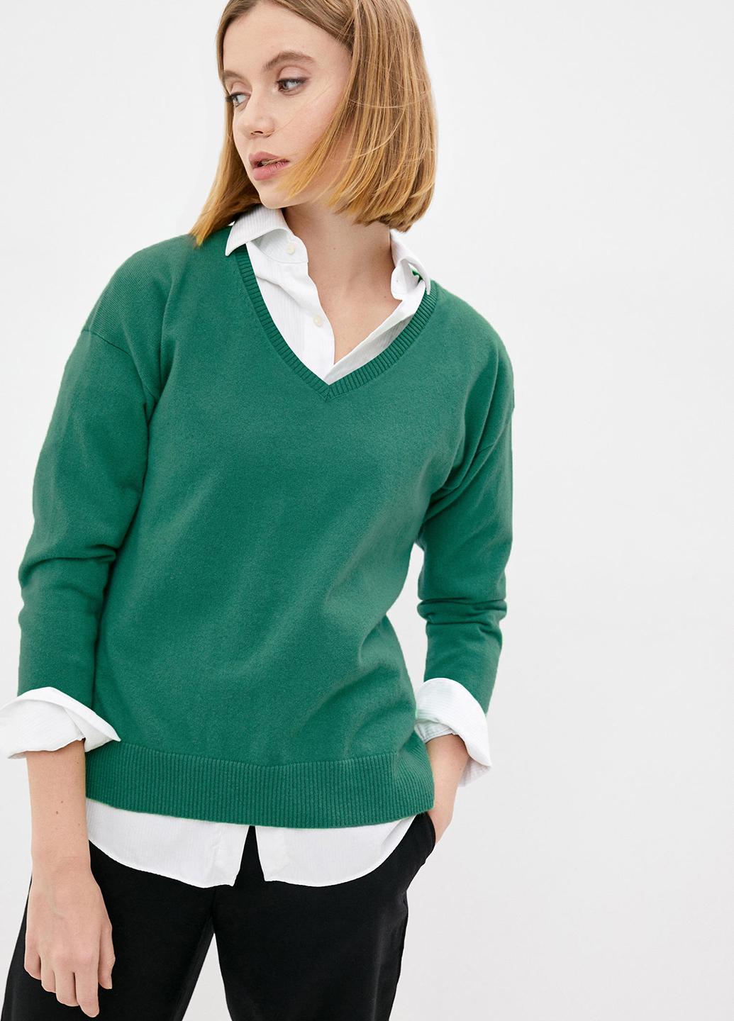 Пуловер жіночий Moni&Co S-M Смарагдовий (2122b37)