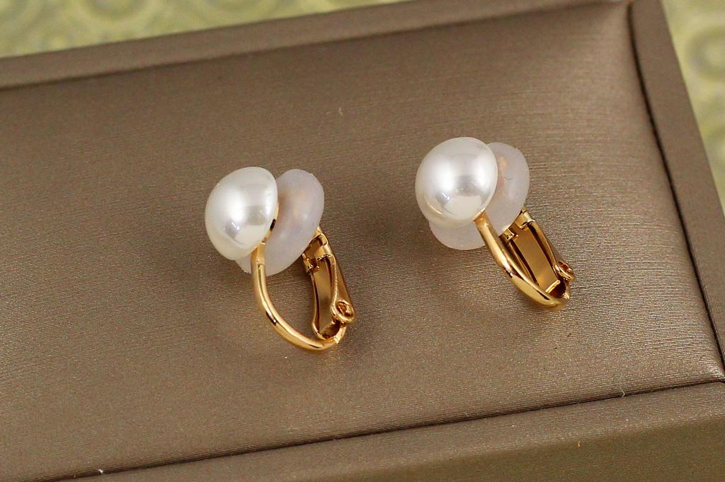 Сережки кліпси Xuping Jewelry половинка перлини 1,6 см Золотистий (27109512)