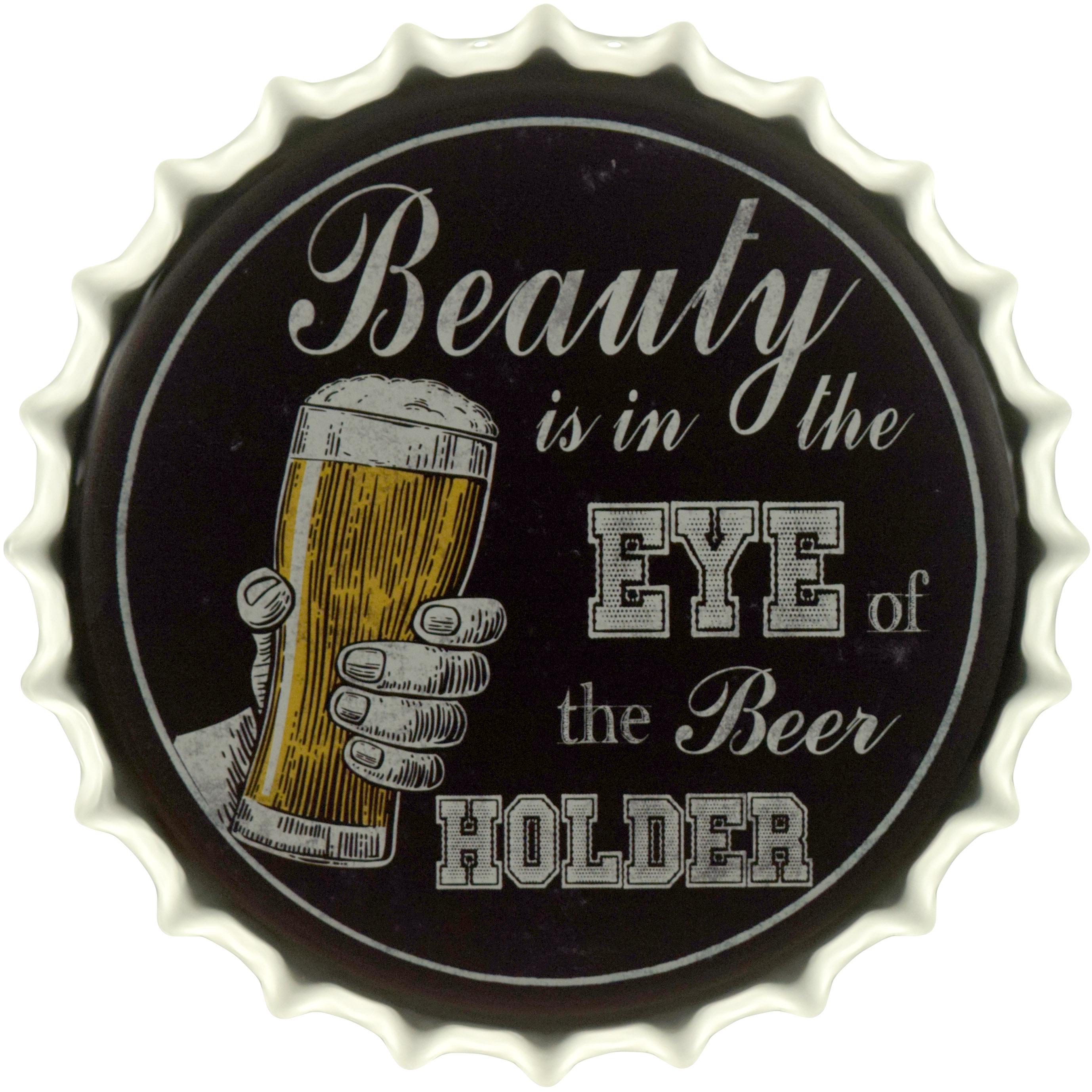 Табличка металева "Beauty Is In The Eye Of The Beer Holder" 35 см (ms-104664)