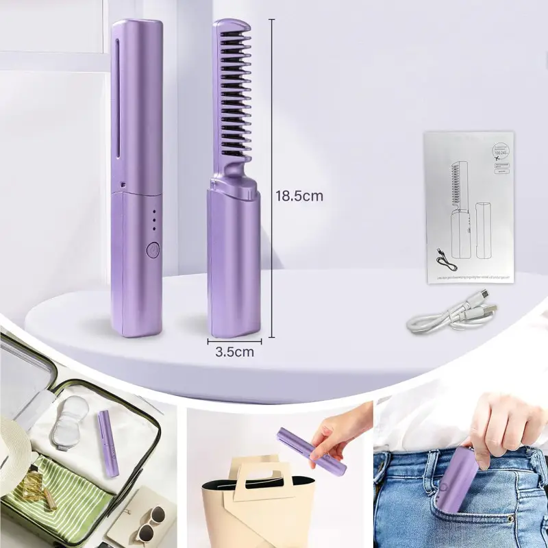 Выпрямитель для волос Hair Heater беспроводной 2в1 4000 мА/ч с USB (01273) - фото 3