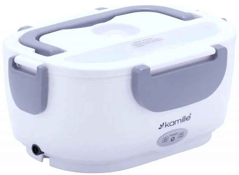 Ланч-бокс Kamille Snack 450 мл/650 мл с подогревом Серый (KM-2130A)