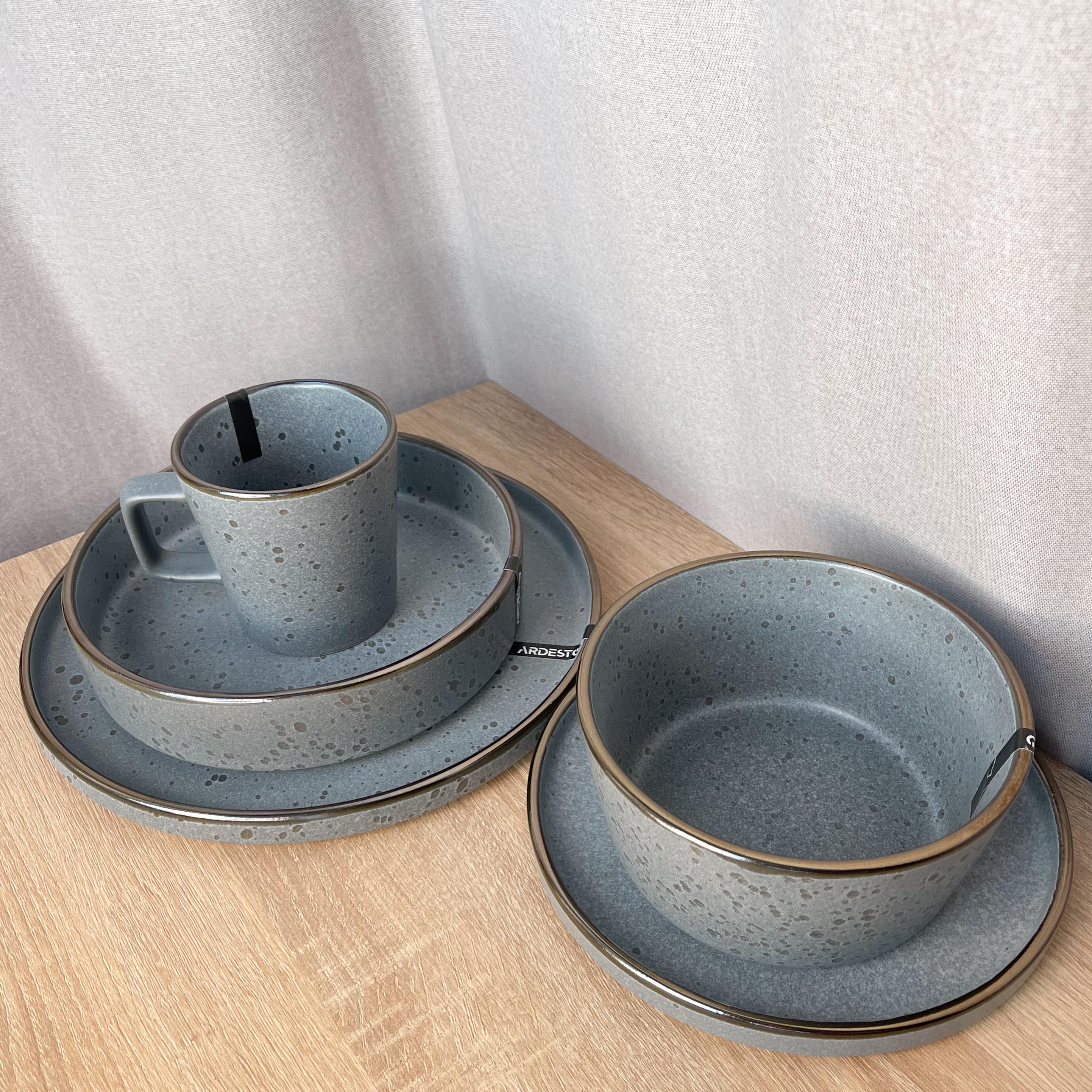 Столовый сервиз посуды 5 предметов на 1 персону Ardesto Fasano матовый керамика Светло-серый - фото 3 Столовый сервиз посуды 5 предметов на 1 персону Ardesto Fasano матовый керамика Светло-серый - фото 3