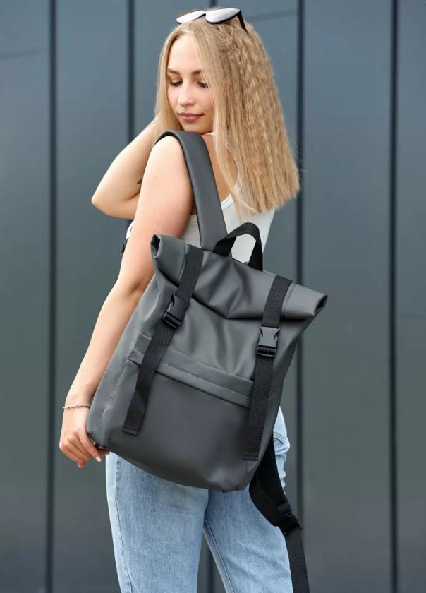 Рюкзак жіночий Sambag RollTop Milton Графітовий (24211009) - фото 2