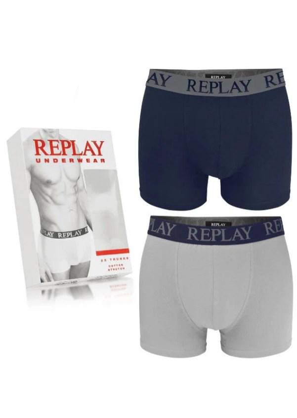 Трусы-боксеры мужские анатомические Replay 2 шт. М Темно-Синий/Серый (7562546) - фото 2