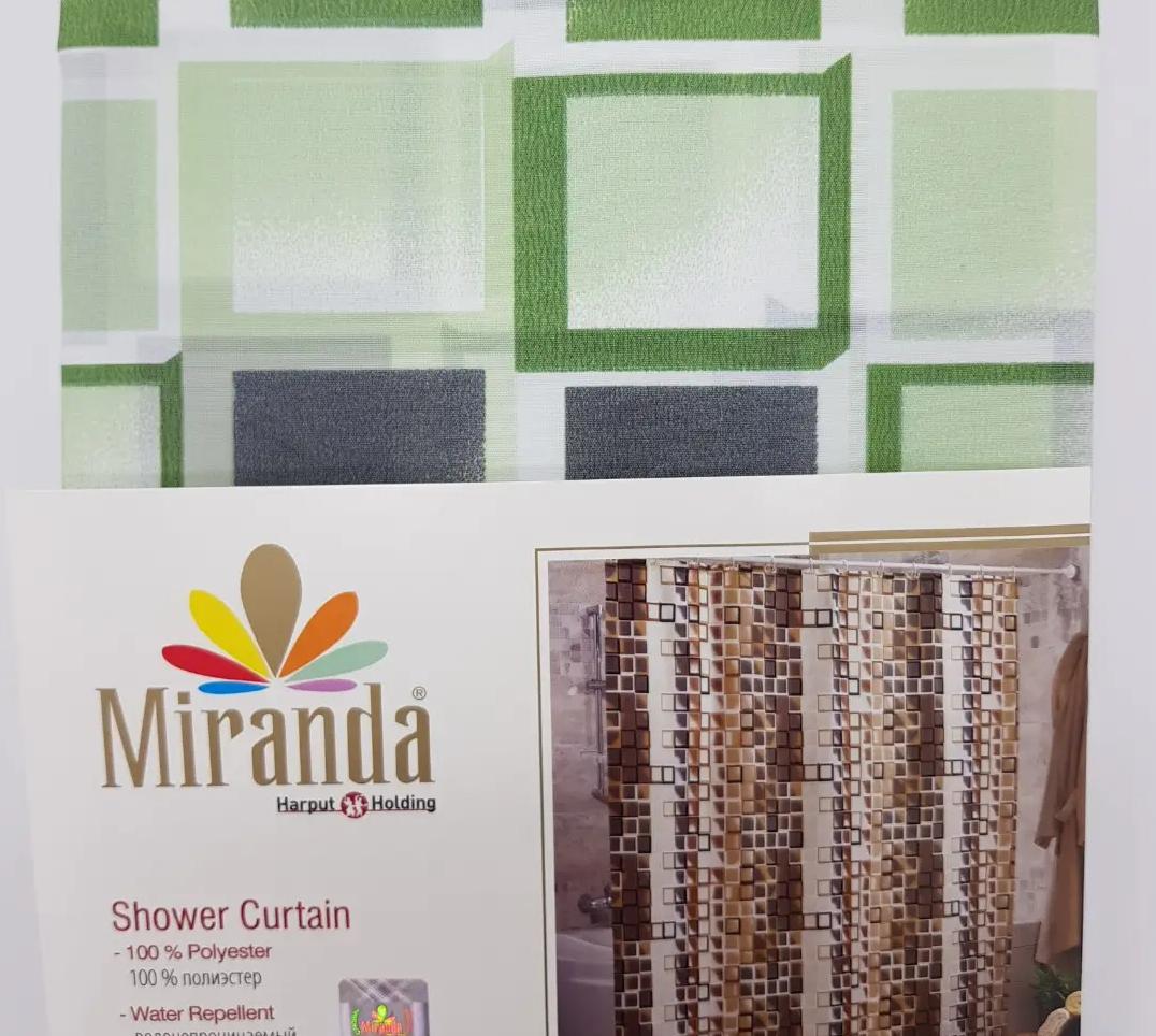 Штора у ванну miranda каре Зелений (MR45975) - фото 3