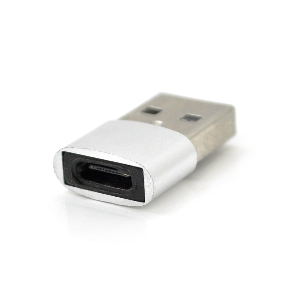 Перехідник Hoco USB2,0M Type C F Silver (YUT_V570)