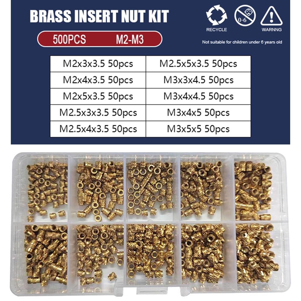 Гайки латунні М2/M2, 5/M3 500 шт. (SP-0677501) - фото 2