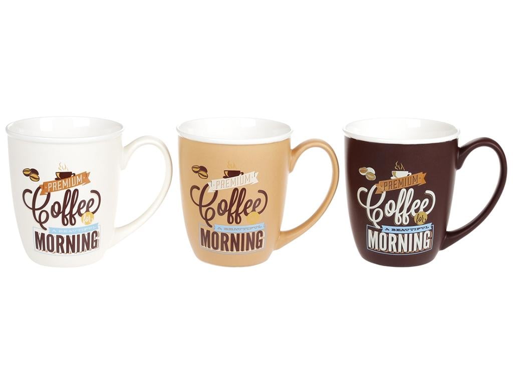 Чашка Morning Coffee 340 мл 3 дизайна набор 3 шт. (BDI-930-005) Чашка Morning Coffee 340 мл 3 дизайна набор 3 шт. (BDI-930-005)