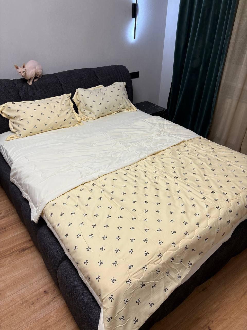 Комплект постельного белья хлопчатобумажный с одеялом евро 200х230 см наволочка 50х70 см 2 шт. Белый (П4К-am-lit-post-001-07)