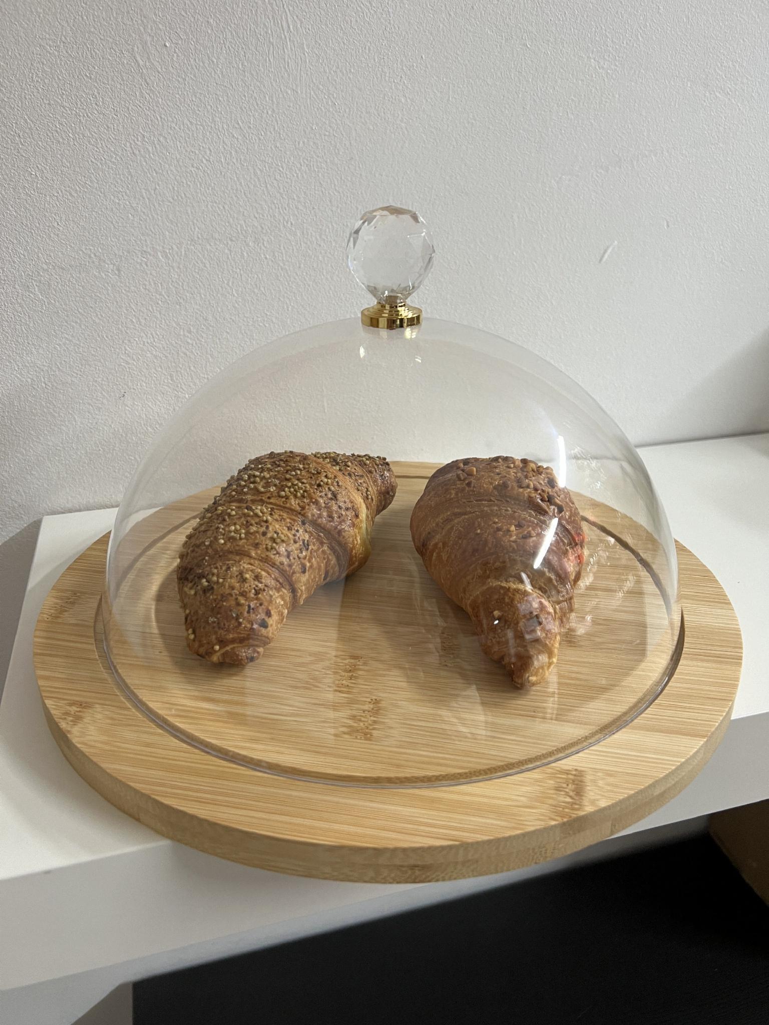 Тортівниця з кришкою бамбук/акрил d 30 см h1 1,5 см - фото 5