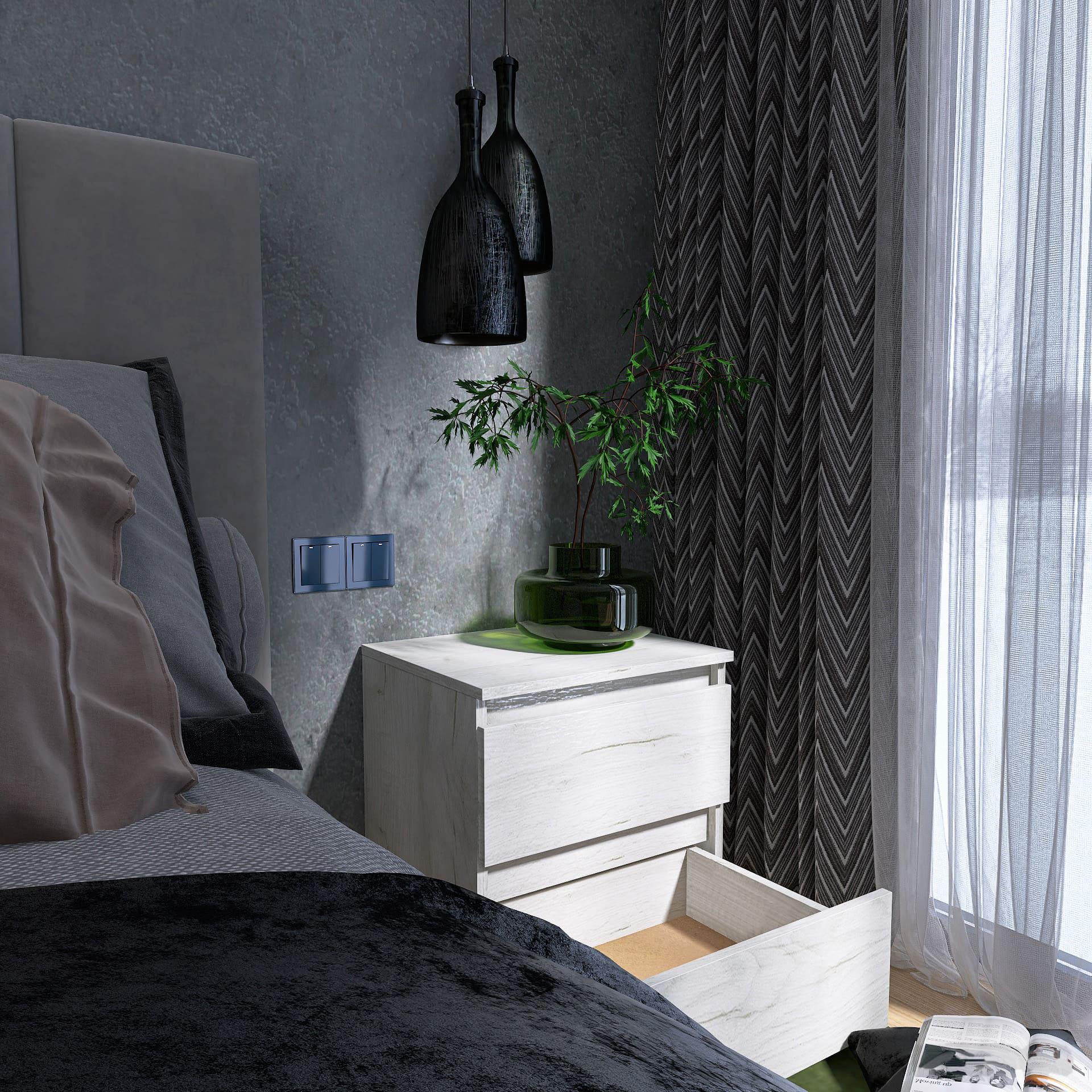 Тумба нічна Еверест ТЛ 1 Лайт 45х38х49 см Дуб крафт білий (09153) - фото 2