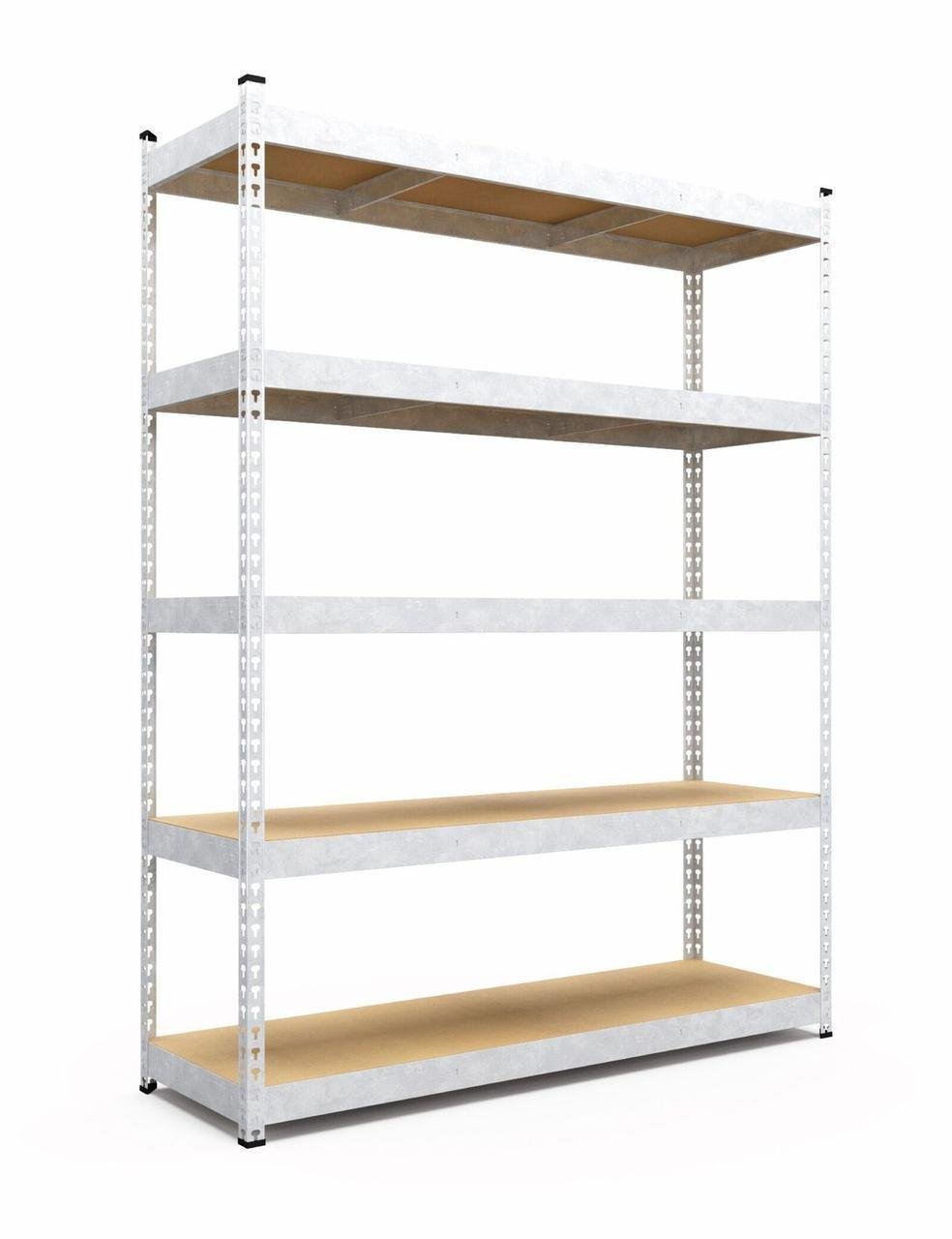 Стеллаж Меткас Титан ОД ДСП оцинкованный металлический 300 кг/полку 5 полок 2400x1600x500 мм (3DPanda-T240221605051)