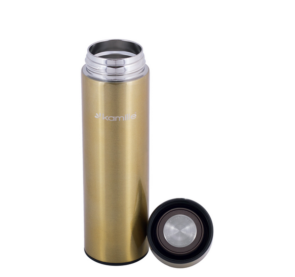 Термос Kamille із нержавіючої сталі з датчиком температури 400 мл Золотистий (14897047) - фото 6