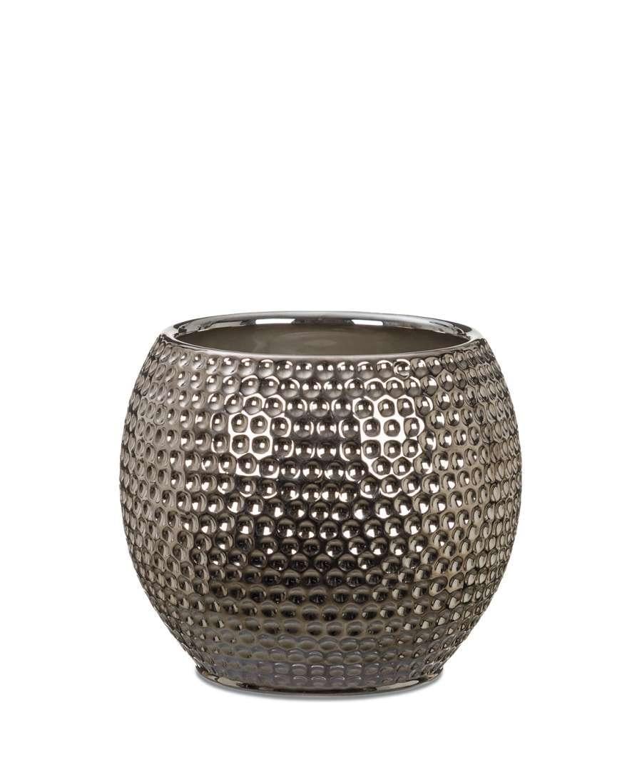 Кашпо для квітів Scheurich Mercury 18" Срібно-чорний (A-011115)