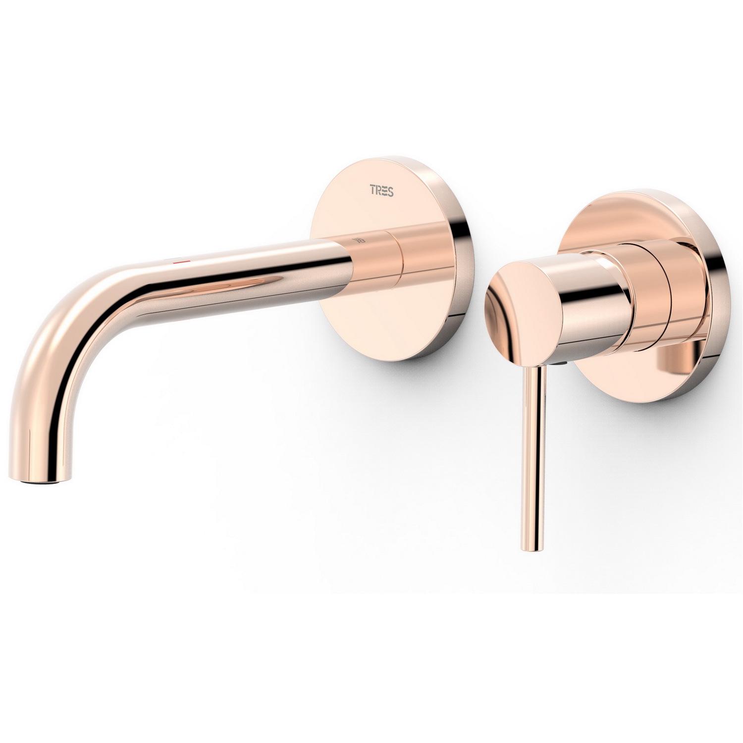 Смеситель для умывальника Tres Study exclusive 26230001OP настенный однорычажный Золотой (131749)