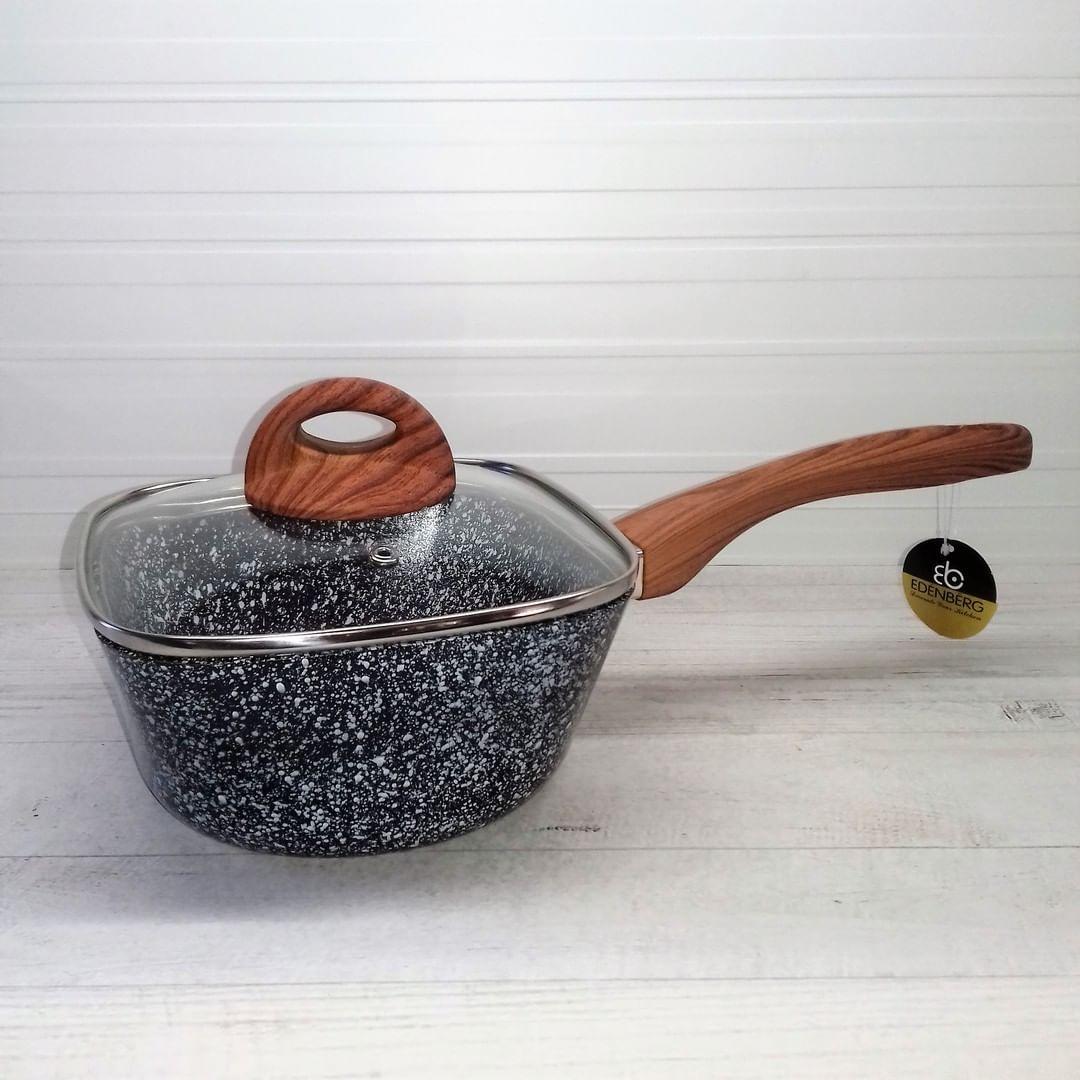 Ковш квадратный Edenberg со стеклянной крышкой 2 л (EB-3672)