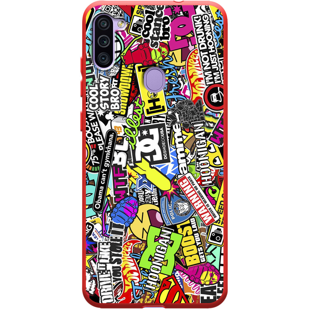 Чехол Boxface Samsung A115 Galaxy A11 Multicolored Inscriptions Красный силикон (39628-up880-40327)