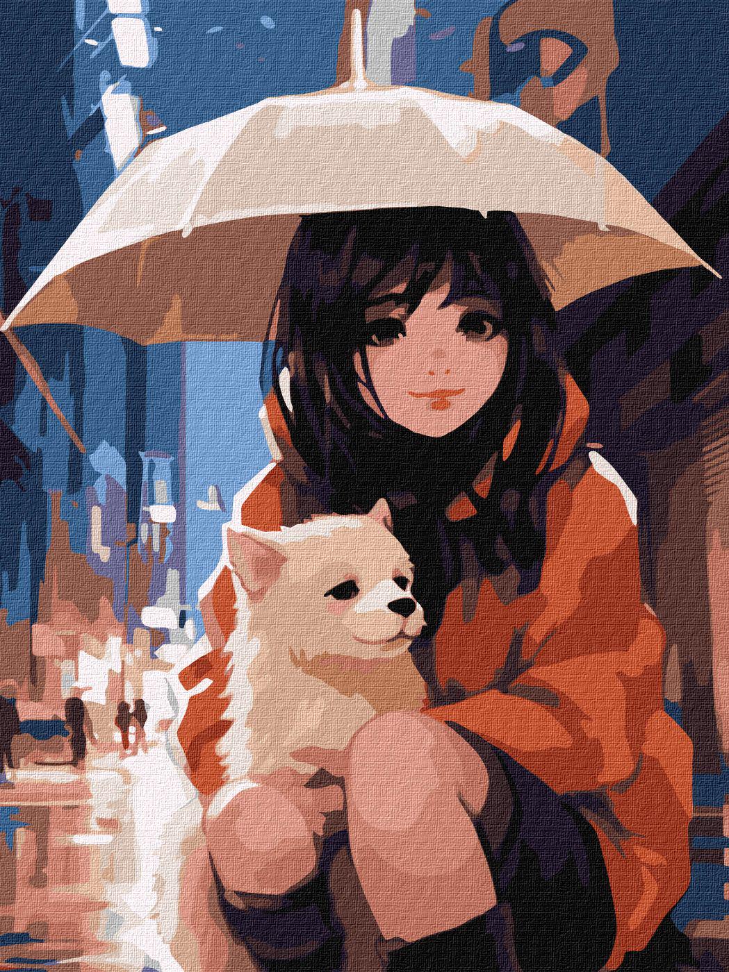 Картина по номерам Идейка Вместе под зонтиком 30x40 см (Id-KHO8351)