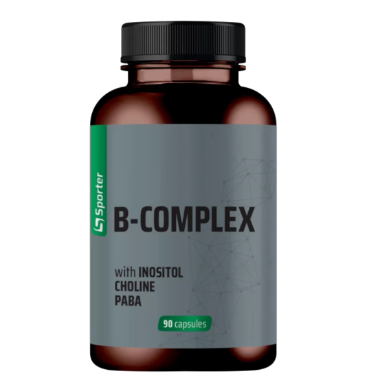 Комплекс витаминов группы В Sporter Vitamin B Complex with Inositol Choline Paba 90 капсул