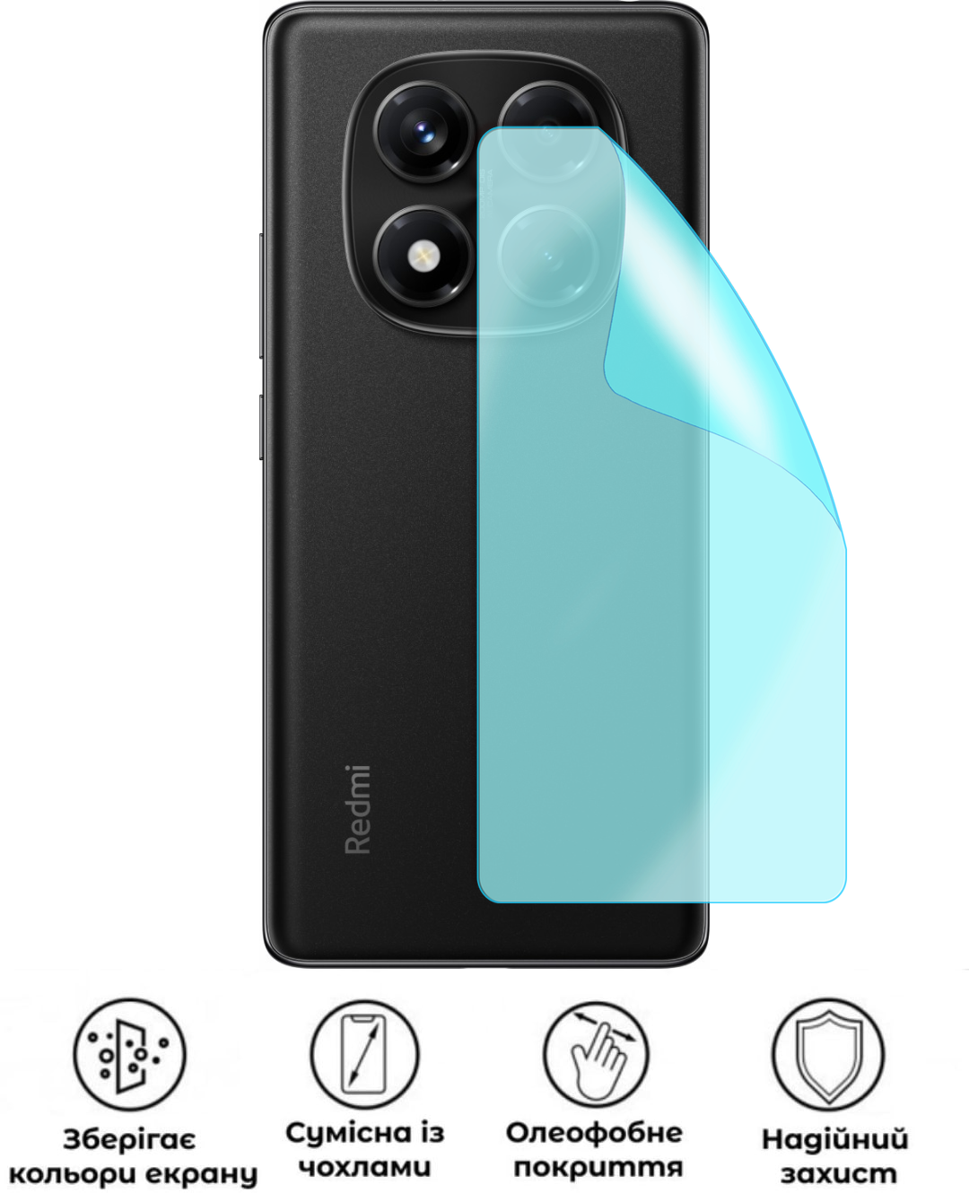 Захисна гідрогелева глянцева плівка Grade C на корпус смартфона Xiaomi Redmi Note 14 Pro (HF-C02CSG-003-293) - фото 2 Захисна гідрогелева глянцева плівка Grade C на корпус смартфона Xiaomi Redmi Note 14 Pro (HF-C02CSG-003-293) - фото 2