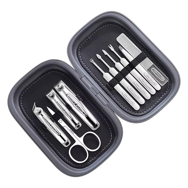 Набор маникюрный дорожный для ухода за ногтями 10 пред. Черный (MANIC-10B)