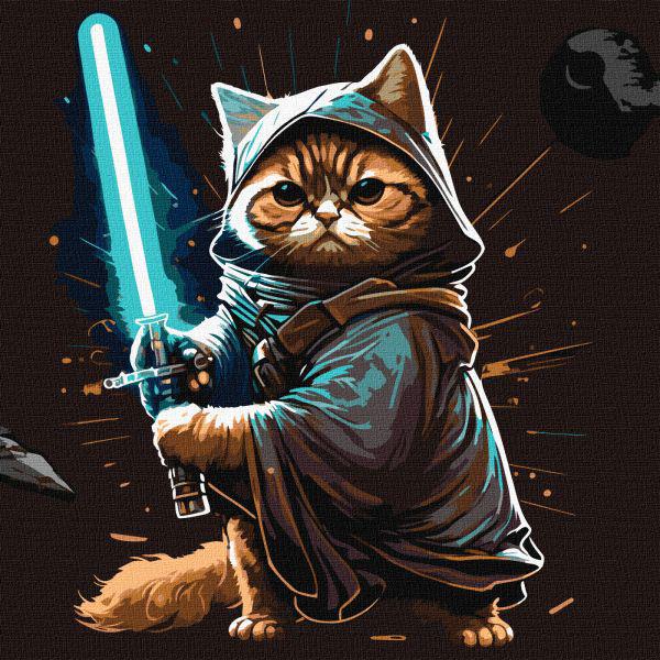 Картина по номерам Идейка Кот-воин 40x40 см (KHO4484)