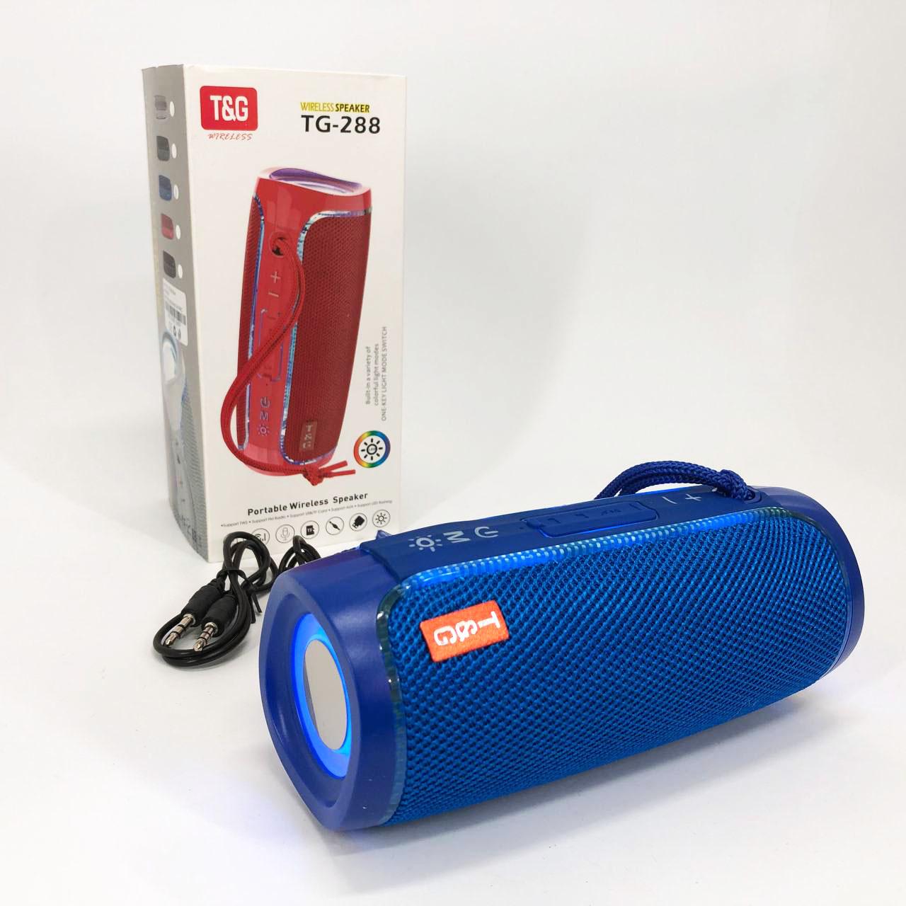 Портативна колонка Bluetooth з LED підсвічуванням Синій (TG288) - фото 4 Портативна колонка Bluetooth з LED підсвічуванням Синій (TG288) - фото 4