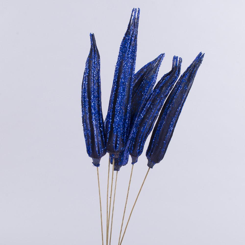 Сухоцвет Okra в блестках Синий (895-1)