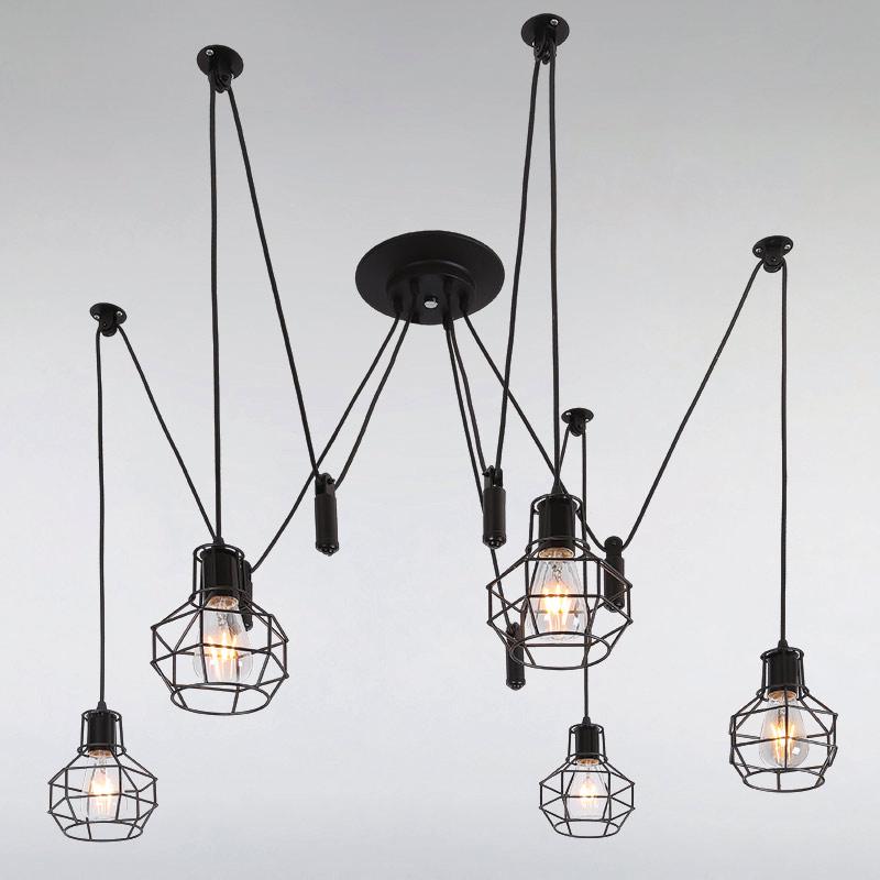 Люстра подвесная паук Light House LS-13978/5 BK на пять ламп Черный