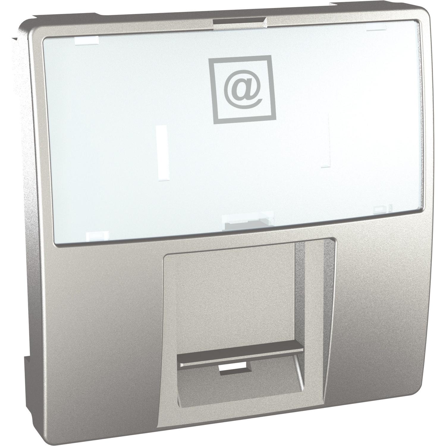 Накладка для комп'ютерної розетки Schneider Electric Unica RJ45 Алюмінієвий (MGU9.460.30)