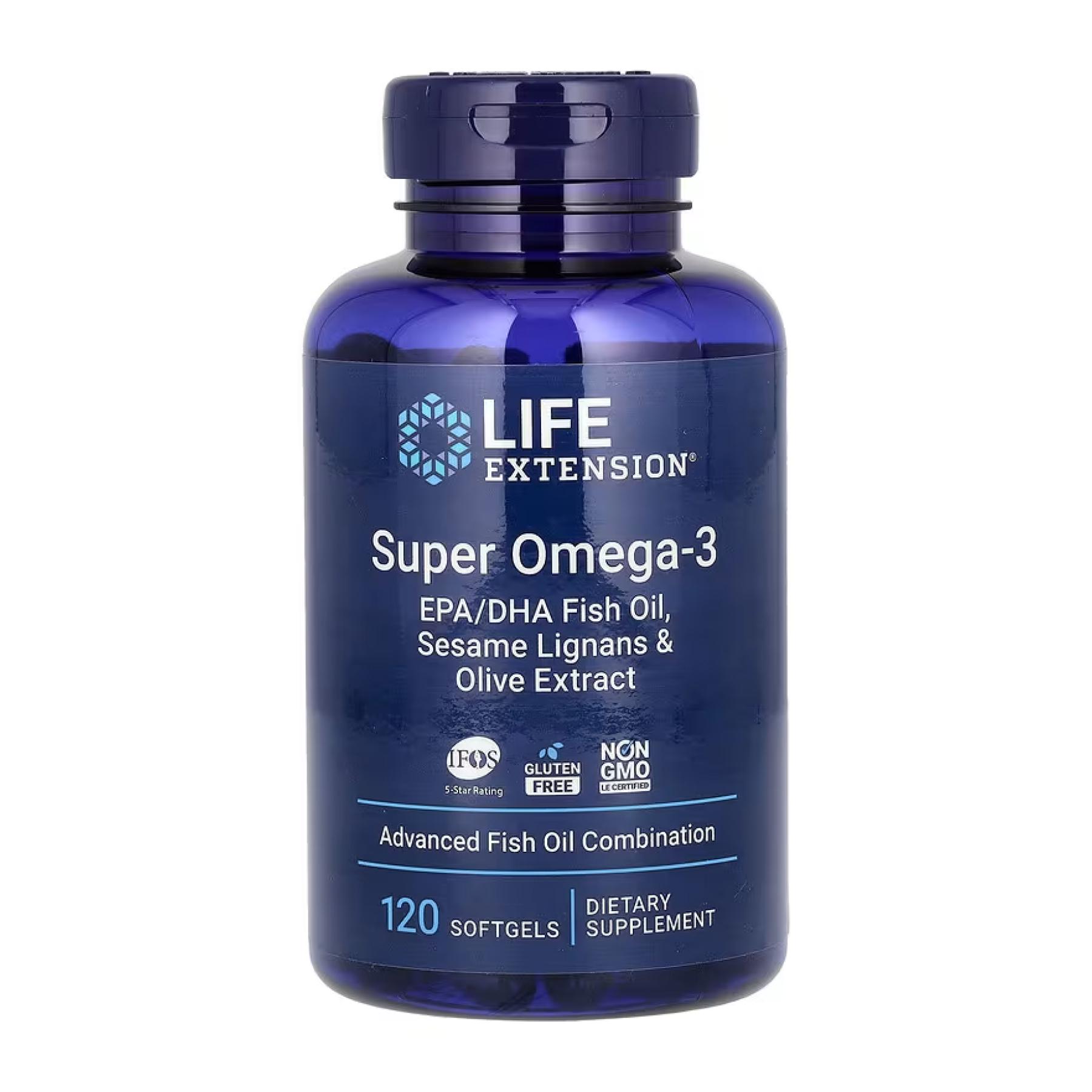 Добавка Super Omega-3 EPA/DHA Fish Oil Sesame Lignans & Olive Extract 120 softgels (2022-10-1936)