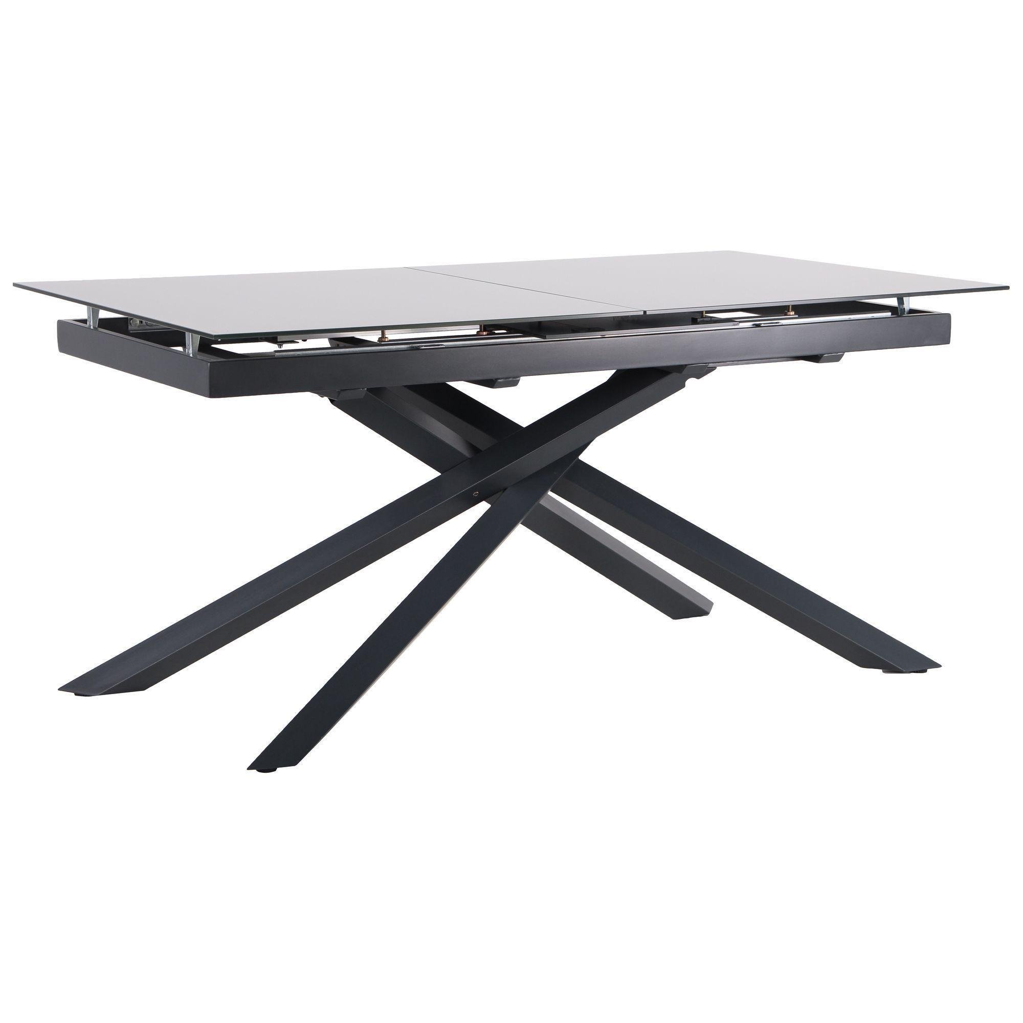 Стол обеденный AMF Gerald 760х1600+400х900 Антрацит/Серый