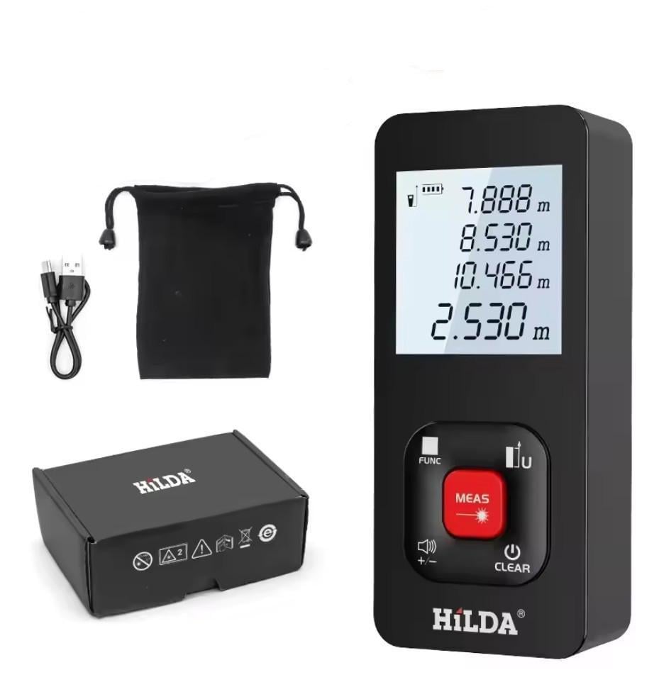 Дальномер аккумуляторный лазерный HILDA E-50 50 м (2671850635) Дальномер аккумуляторный лазерный HILDA E-50 50 м (2671850635)