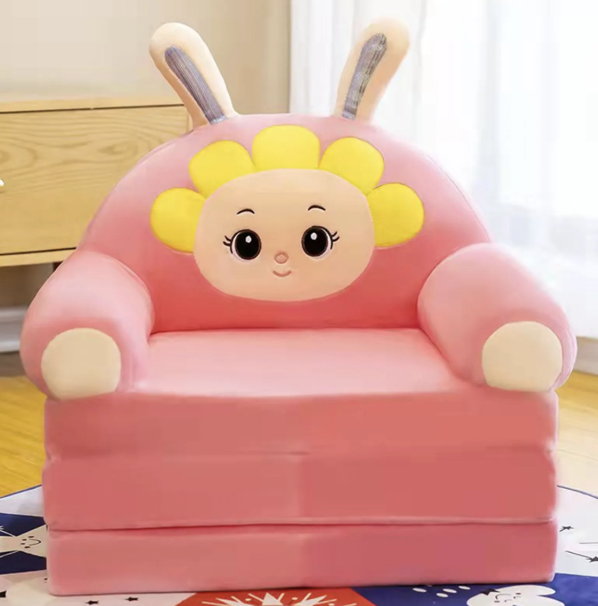 Детское кресло-кровать трансформер мягкое Ангел 50 см Розовый