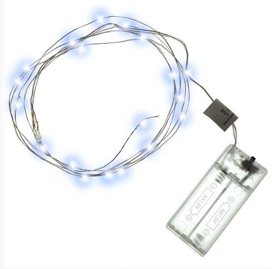 Нить-гирлянда с 20 светодиодами 2 м питания от батареек 2 шт. Белый (2104618699)