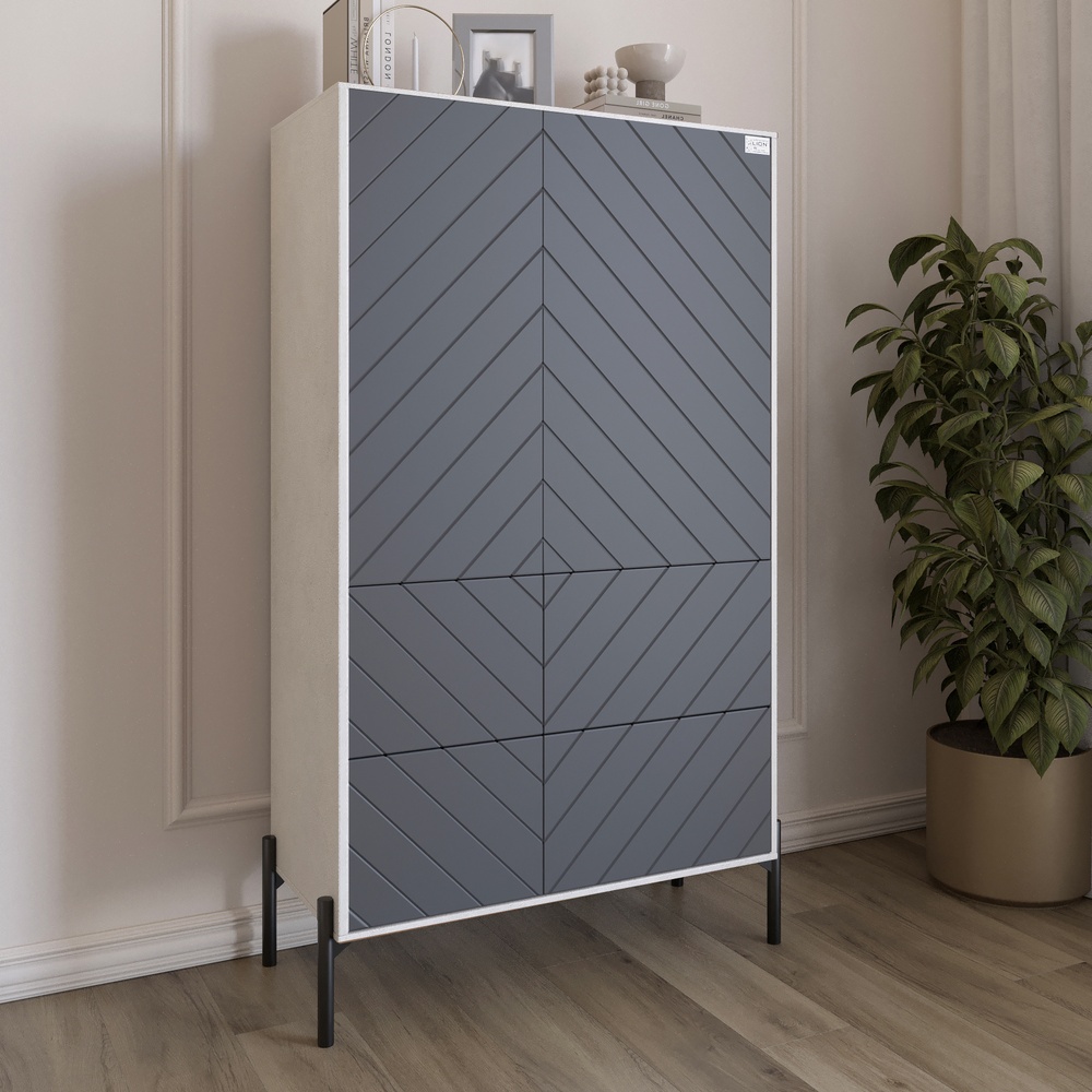 Комод-пенал Lion Амарант 84x40x150 см Бетон/Графитовый (LION-042137) Комод-пенал Lion Амарант 84x40x150 см Бетон/Графитовый (LION-042137)