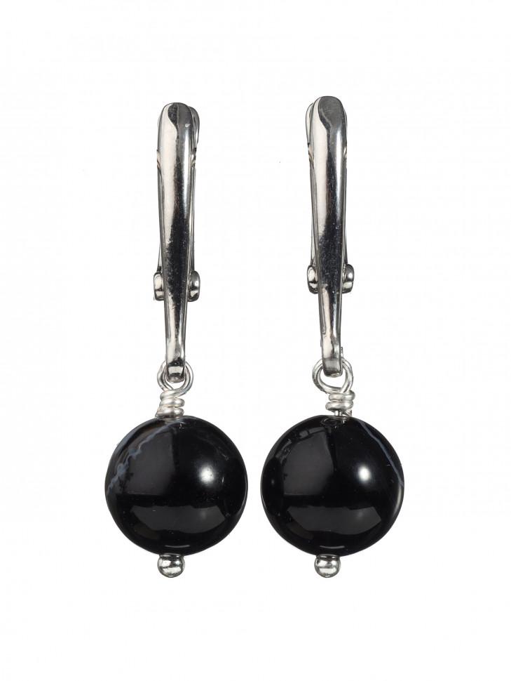 Серьги с черным агатом (5196) - фото 3 Серьги с черным агатом (5196) - фото 3