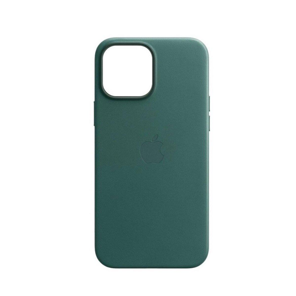 Противоударный чехол Leather AAA Full Magsafe IC для Apple iPhone 14 Pro Pine Green